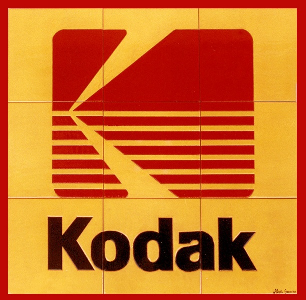 Mural cerámicos de rotulación logotipo anagrama kodak