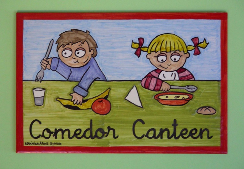 Signs with Ceramic glazed plaques and tiles for Schools