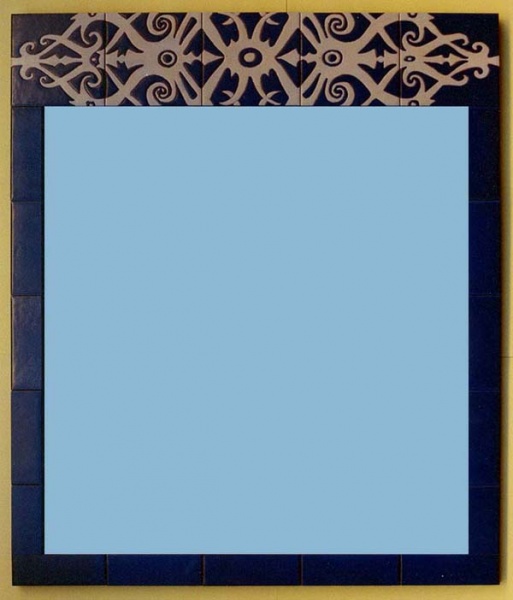 Handmade ceramic glazed tiles for decorative mirror frames