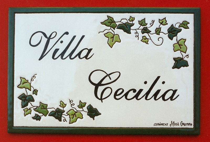 rotulo azulejo de ceramica placa plaqueta nombre casa villa