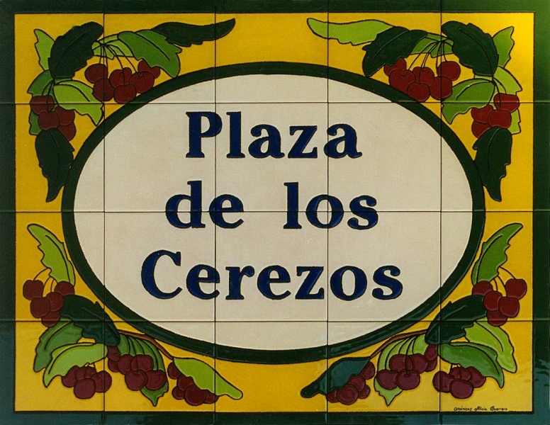 mural Rótulo de azulejos cerámicos plaza