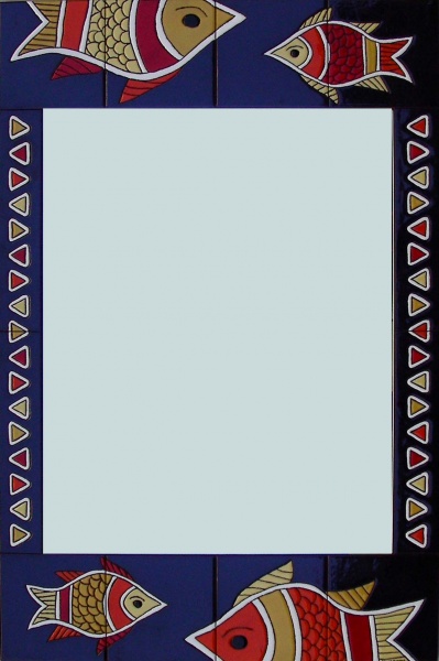 hand painted ceramic tiles for decorative mirror frames