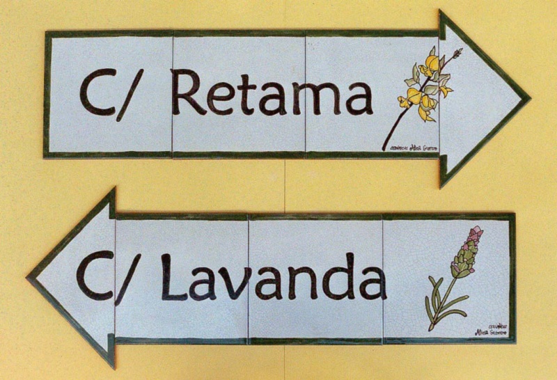 mural Rótulo de azulejos cerámicos flechas señales
