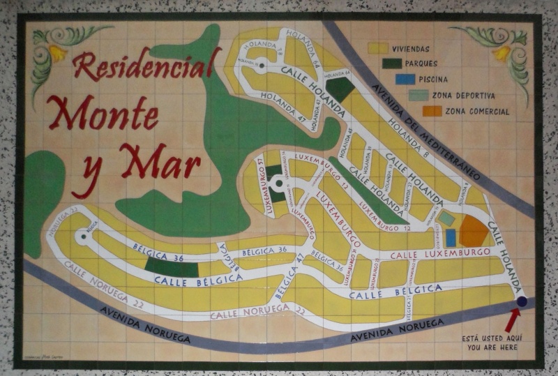 Plano de azulejos de mural cerámica urbanizacion residencial mapa