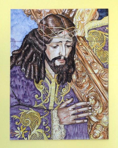 mural ceramica pintado mano jesus nazareno