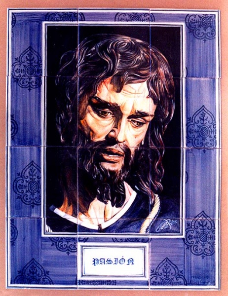 mural ceramica pintado mano jesus nazareno pasion