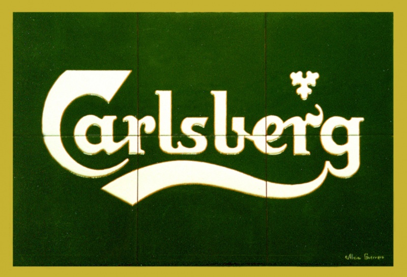 Mural cerámicos de rotulación logotipo anagrama carlsberg