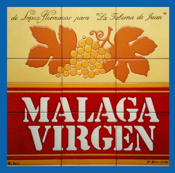 Mural cerámicos de rotulación logotipo anagrama malaga virgen