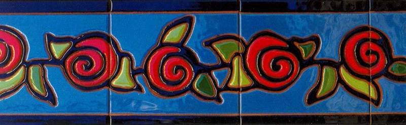 original  artisan ceramics hand-painted border