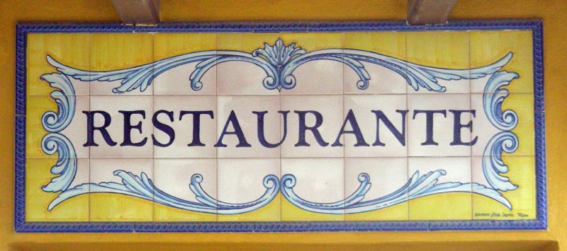 mural Rótulo de azulejos para restaurante relieve