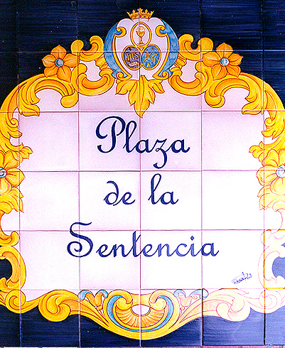 mural Rótulo de azulejos cerámicos calles plaza