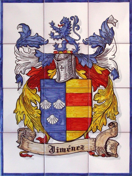 Mural azulejo cerámica heraldica apellido jimenez