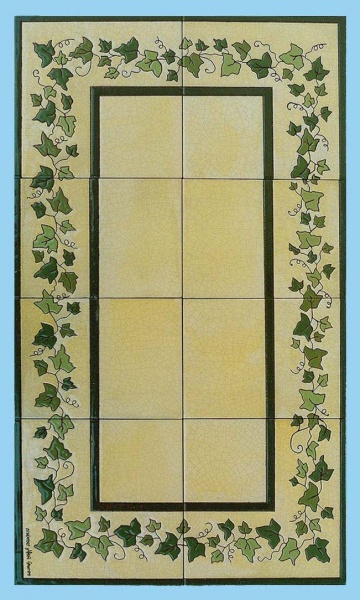 Mural azulejo cerámica mesa hiedra