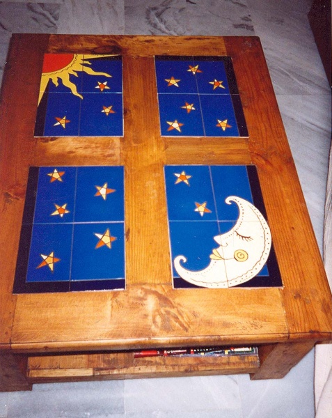 mesa madera ceramica